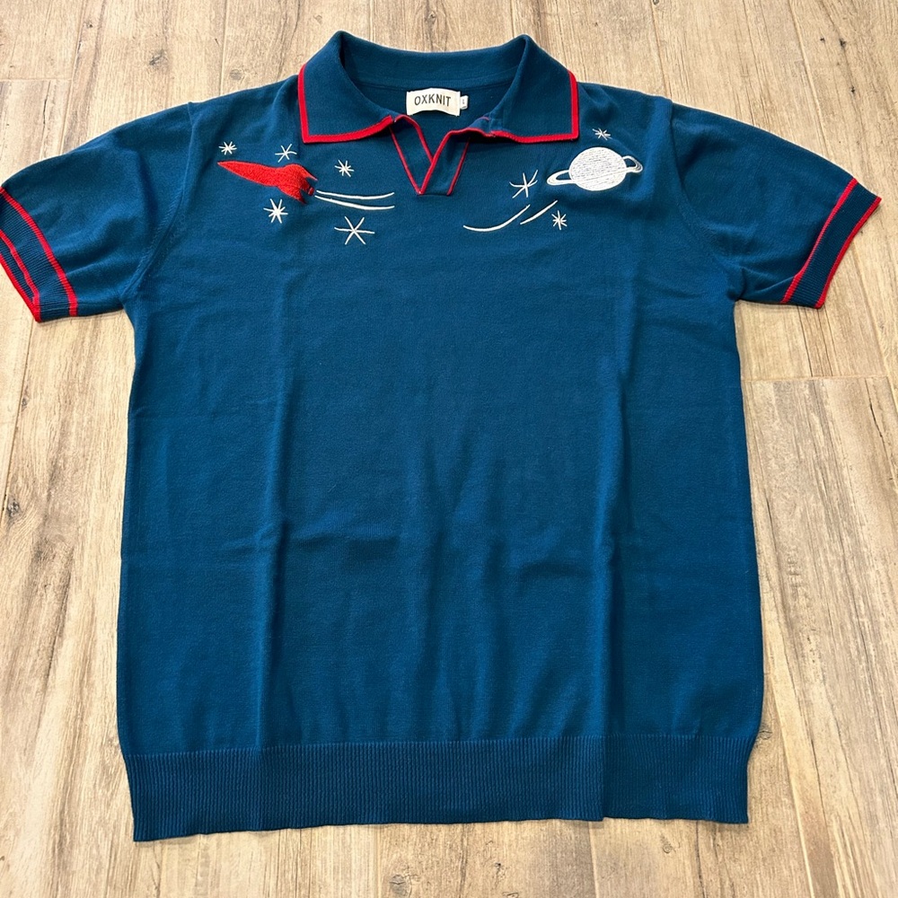Men’s Oxknit Retro knitted polo, L